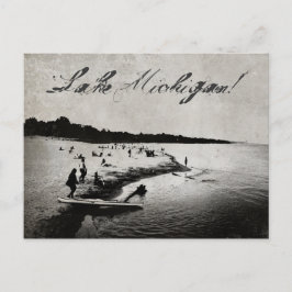  geïnspireerd Lake Michigan Beach Briefkaart