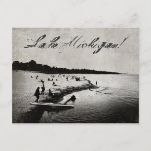  geïnspireerd Lake Michigan Beach Briefkaart