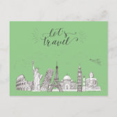 geïnspireerd laten we reizen briefkaart (Voorkant)