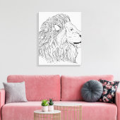 Geïnspireerd Leeuwenkop 30 Canvas Afdruk (Insitu (Woonkamer))