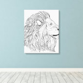 Geïnspireerd Leeuwenkop 30 Canvas Afdruk (Insitu (Houten vloer))