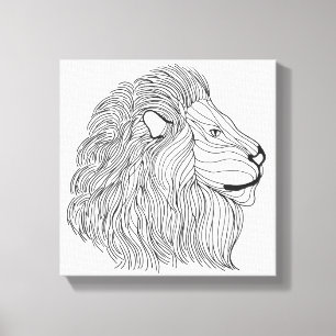 Geïnspireerd leeuwhoofd 30 canvas afdruk