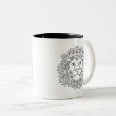 Geïnspireerd leeuwhoofd 3 tweekleurige koffiemok (Voorkant rechts)