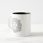 Geïnspireerd leeuwhoofd 3 tweekleurige koffiemok (Voorkant links)