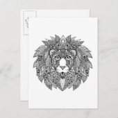 Geïnspireerd leeuwhoofd 4 briefkaart (Voorkant / Achterkant)