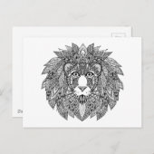 Geïnspireerd leeuwhoofd 4 briefkaart (Voorkant / Achterkant)