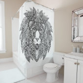 Geïnspireerd leeuwhoofd 4 douchegordijn (In situ)