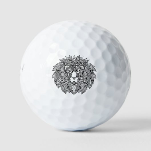 Geïnspireerd leeuwhoofd 4 golfballen (Voorkant)
