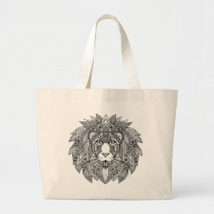 Geïnspireerd leeuwhoofd 4 grote tote bag
