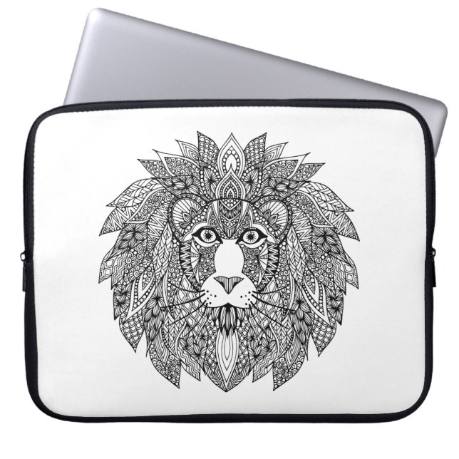 Geïnspireerd leeuwhoofd 4 laptop sleeve (Voorkant)