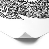 Geïnspireerd leeuwhoofd 4 poster (Hoek)