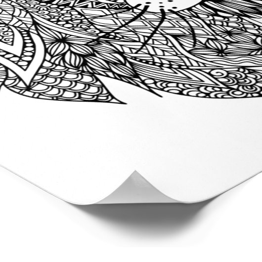 Geïnspireerd leeuwhoofd 4 poster (Hoek)