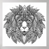 Geïnspireerd leeuwhoofd 4 poster (Voorkant)