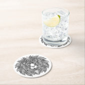 Geïnspireerd leeuwhoofd 4 ronde kartonnen onderzetter (Insitu)