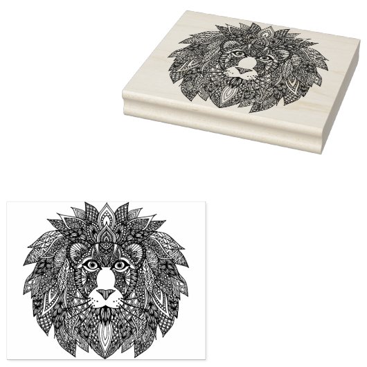 Geïnspireerd leeuwhoofd 4 rubberstempel (Gestempeld)