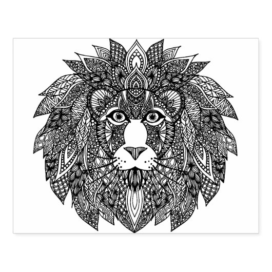 Geïnspireerd leeuwhoofd 4 rubberstempel (Afrduk)