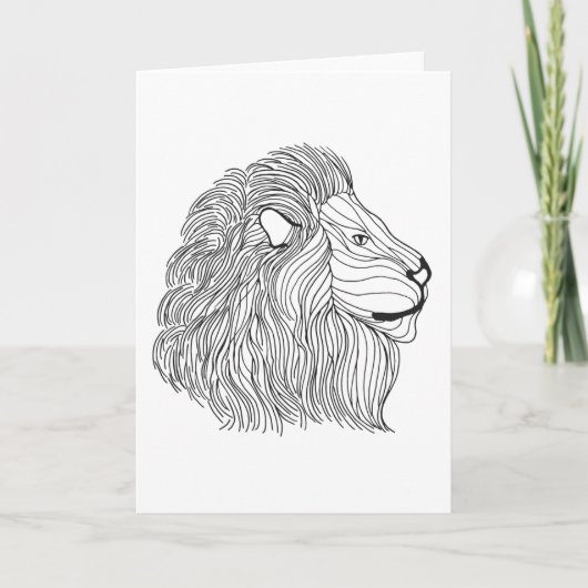 Geïnspireerd leeuwhoofd 5 kaart (Voorkant)