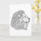 Geïnspireerd leeuwhoofd 5 kaart (Gele Bloem)