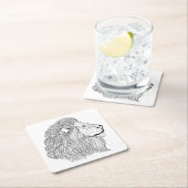 Geïnspireerd leeuwhoofd 5 kartonnen onderzetters (Insitu)