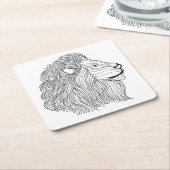 Geïnspireerd leeuwhoofd 5 kartonnen onderzetters (Schuin)