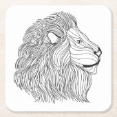 Geïnspireerd leeuwhoofd 5 kartonnen onderzetters (Voorkant)