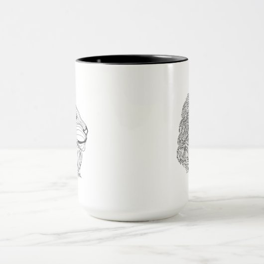 Geïnspireerd leeuwhoofd 5 mok (Midden)