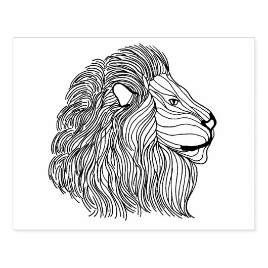 Geïnspireerd leeuwhoofd 5 rubberstempel (Afrduk)