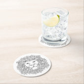 Geïnspireerd leeuwhoofd ronde kartonnen onderzetter (Insitu)