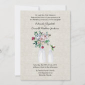 geïnspireerd linnen en melkflessen bruiloft kaart (Voorkant)