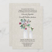 geïnspireerd linnen en melkflessen bruiloft kaart (Voorkant / Achterkant)