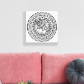 Geïnspireerd Mandala Herfst Eikenblad 6 Canvas Afdruk (Insitu (Woonkamer))