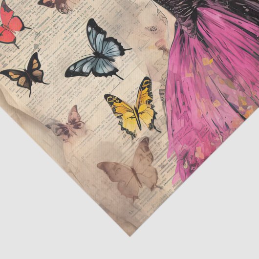  geïnspireerd meisje en vlinders tissuepapier (Detail)