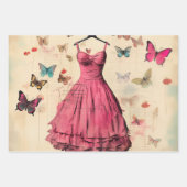  geïnspireerd meisje met vlinders inpakpapier vel (Voorkant 2)