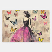  geïnspireerd meisje met vlinders inpakpapier vel (Voorkant)