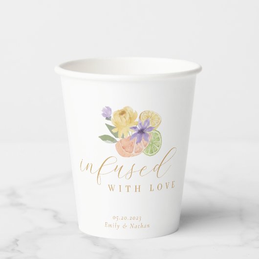 Geïnspireerd met Love Cocktail Citrus Fruits & Flo Papieren Bekers (Voorkant)
