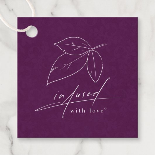 Geïnspireerd met Paarse liefdeskalligrafie Art Lea Bedankjes Labels (Voorkant)