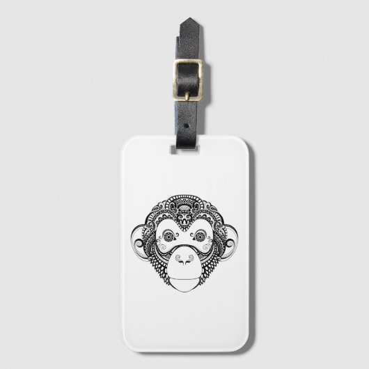 Geïnspireerd monkeyontwerp bagagelabel (Voorkant (verticaal))