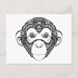 Geïnspireerd monkeyontwerp briefkaart