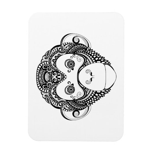 Geïnspireerd monkeyontwerp magneet (Verticaal)