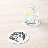 Geïnspireerd monkeyontwerp ronde kartonnen onderzetter (Insitu)
