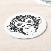 Geïnspireerd monkeyontwerp ronde kartonnen onderzetter (Gebogen)