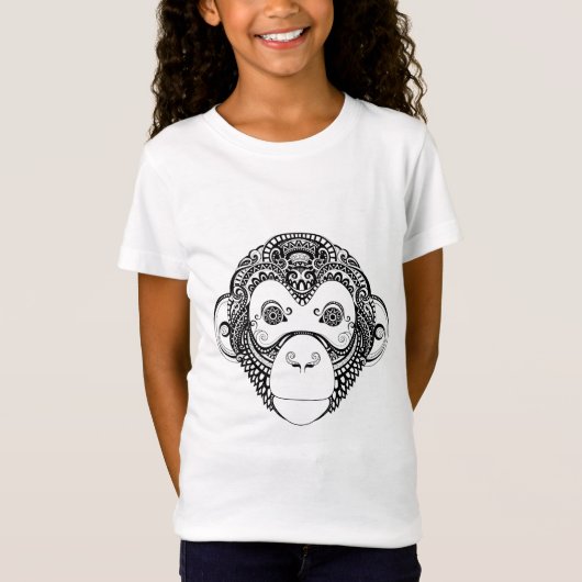 Geïnspireerd monkeyontwerp t-shirt (Voorkant)