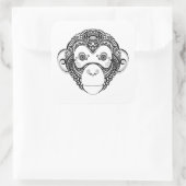 Geïnspireerd monkeyontwerp vierkante sticker (Tas)