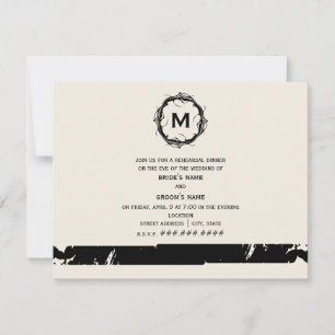 geïnspireerd monogram repetitief diner - zwart kaart