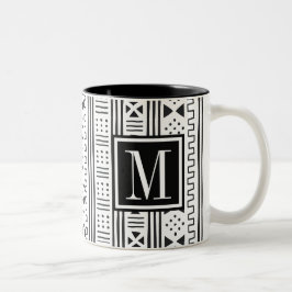 Geïnspireerd monogram voor afdrukken tweekleurige koffiemok