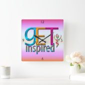 Geïnspireerd ~ Neon Square wandklok (Huis)