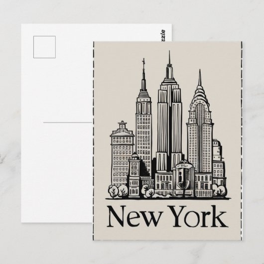 geïnspireerd New York Briefkaart (Voorkant / Achterkant)