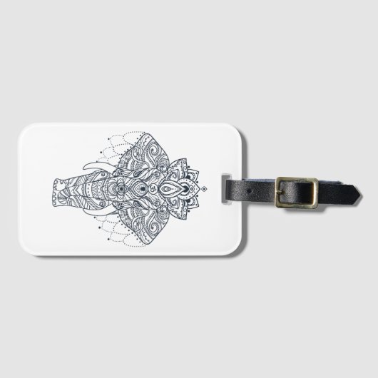 Geïnspireerd olifant bagagelabel (Voorkant (horizontaal))