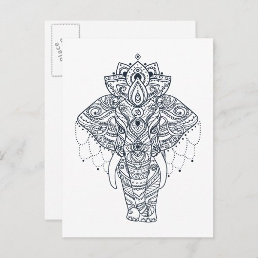 Geïnspireerd olifant briefkaart (Voorkant / Achterkant)