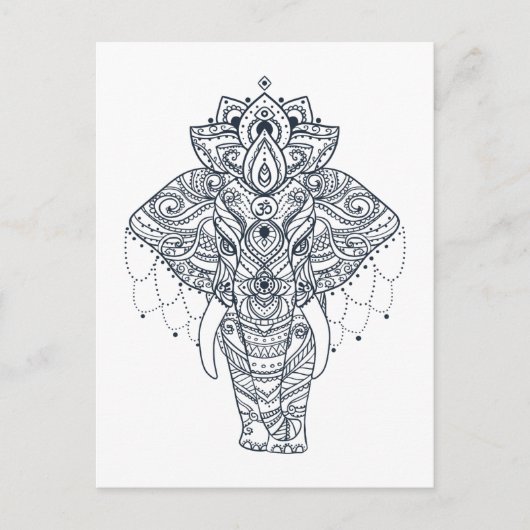 Geïnspireerd olifant briefkaart (Voorkant)